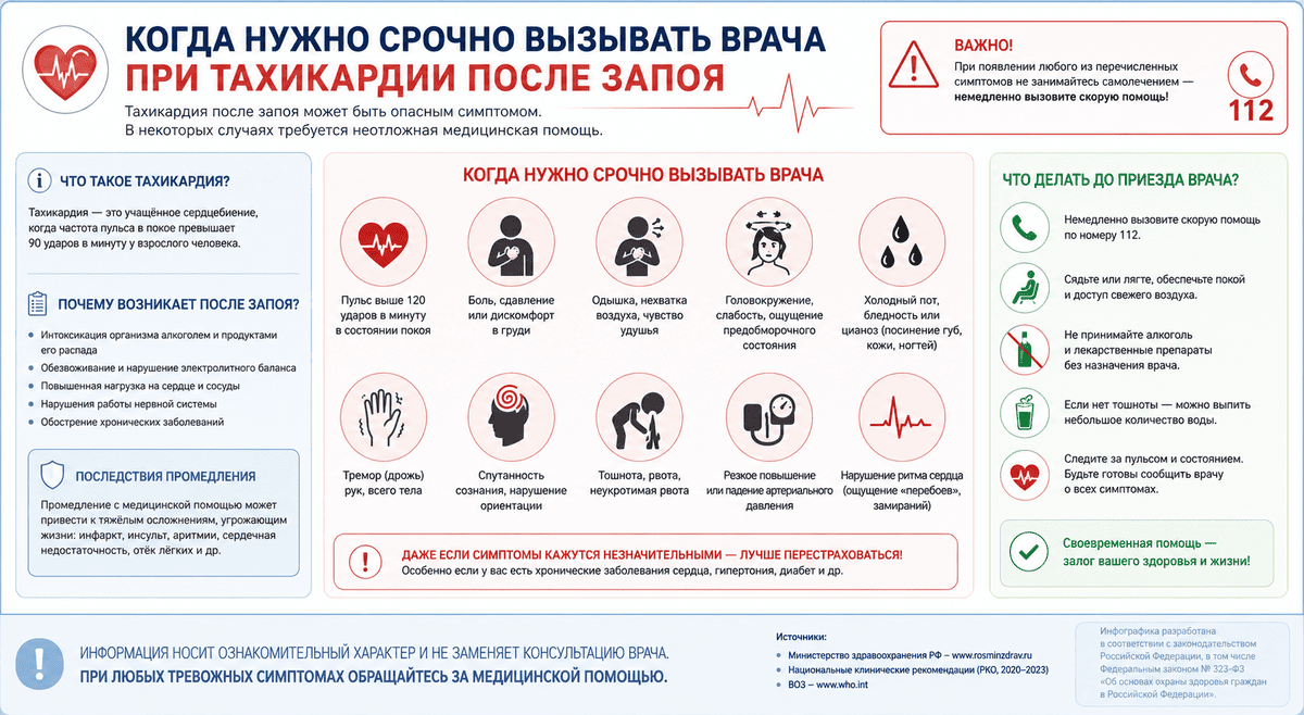 Тахикардия после запоя: причины, симптомы и методы лечения